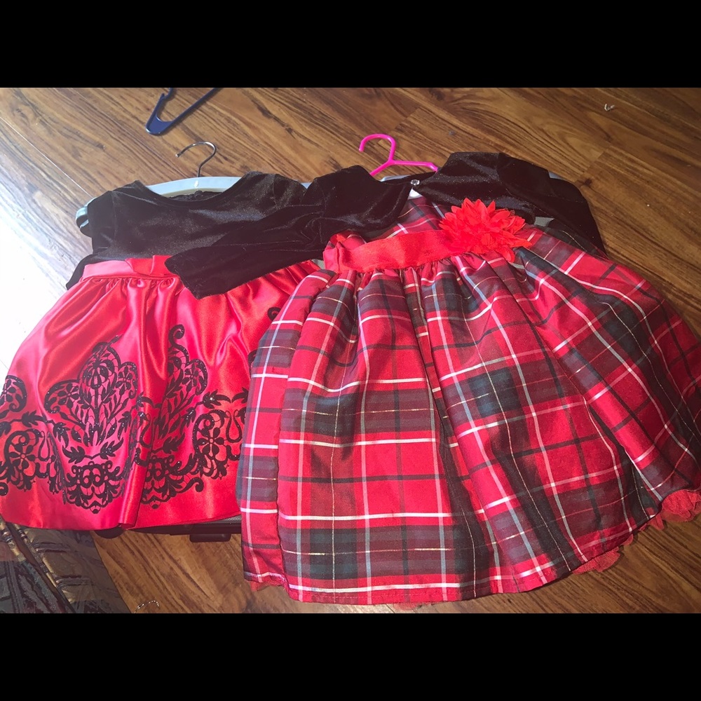2 Holiday Dresses for Baby Girl 12 months